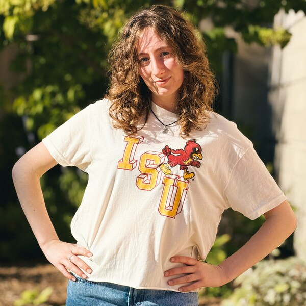 Retro Brand Women's ISU White Cy Ivory Short Sleeve T-Shirt